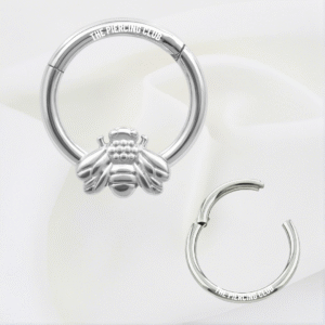 Aro, argolla con abeja / Daith - Septum piercing, titanio grado implante